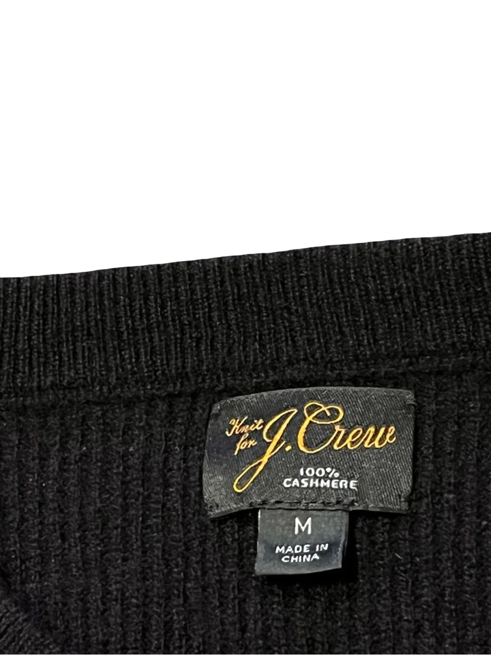 J Crew Jcrew 100% Cashmere Black Crewneck Pullover Sweater Sz M Preppy Classic